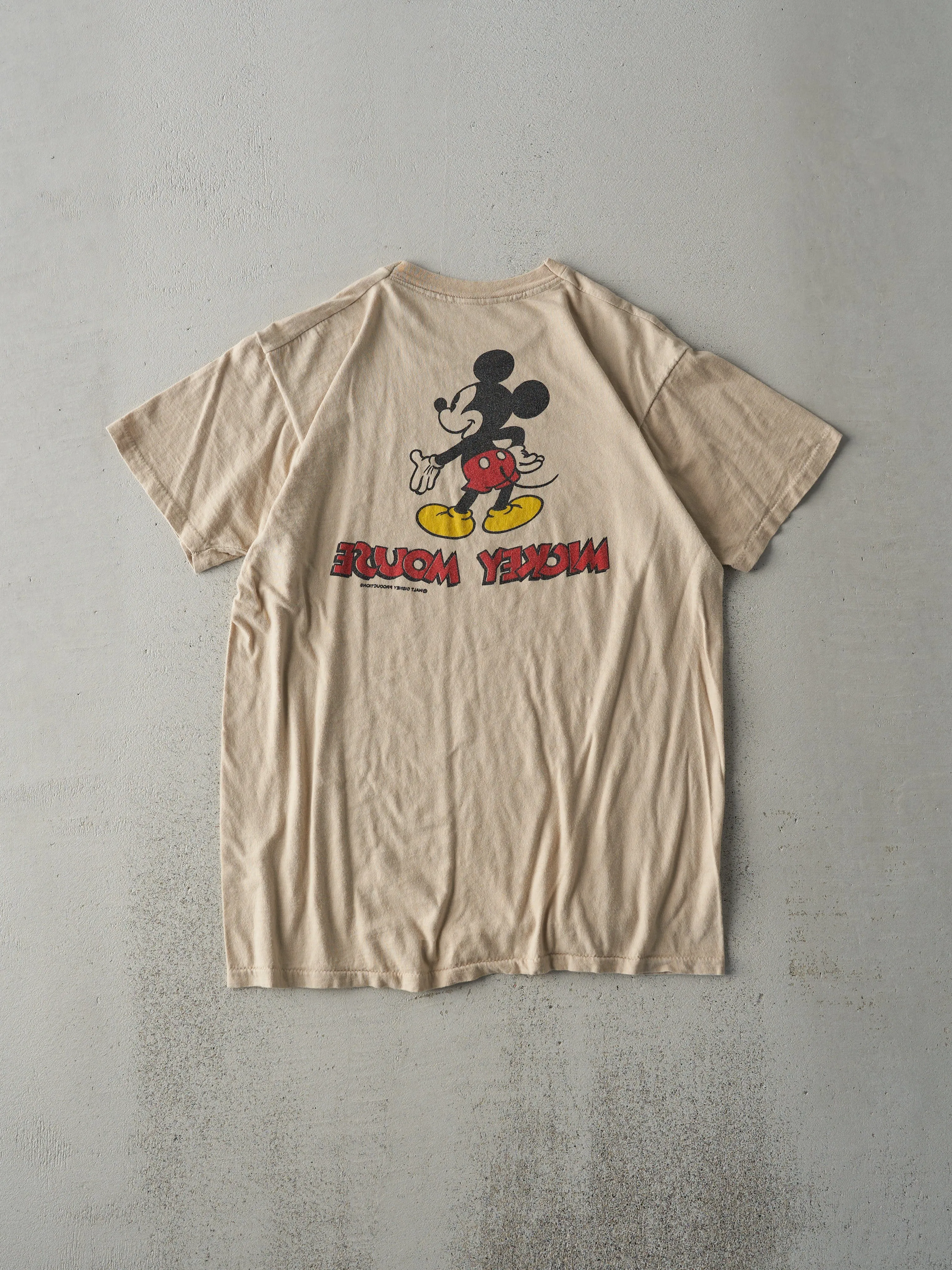 Vintage 80s Beige Mickey Mouse Double Sided Single Stitch Tee (S/M) sold by Rebalance Vintage product image thumbnail 2