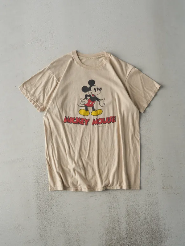 Vintage 80s Beige Mickey Mouse Double Sided Single Stitch Tee (S/M) sold by Rebalance Vintage