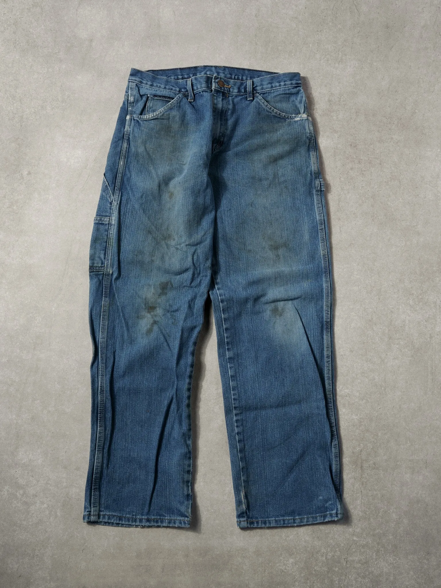 Vintage 90s Dark Blue Dickies Carpenter Denim Jeans (32x30) sold by Rebalance Vintage