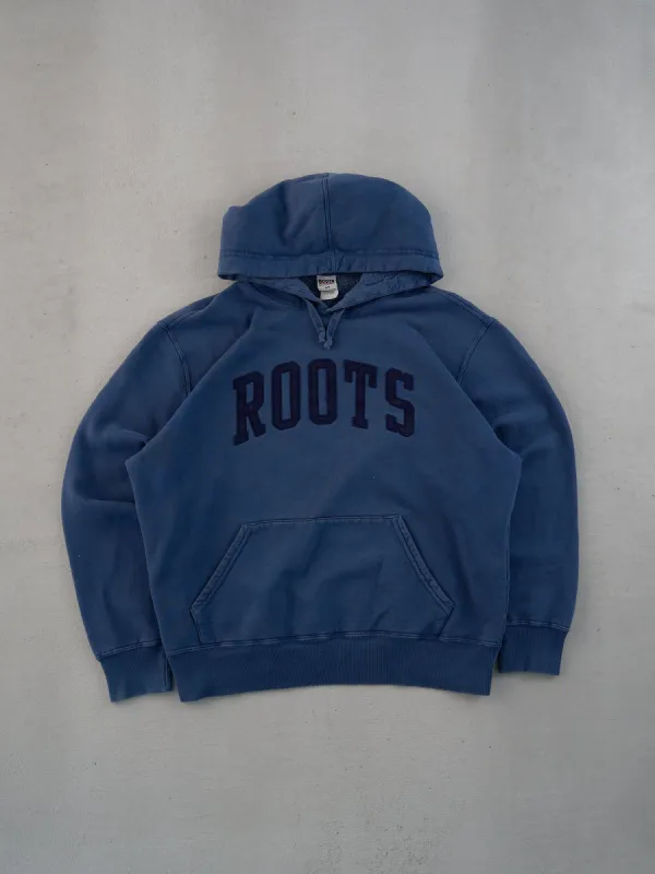 Vintage 90s Faded Blue Roots Embroidery Hoodie (L) sold by Rebalance Vintage