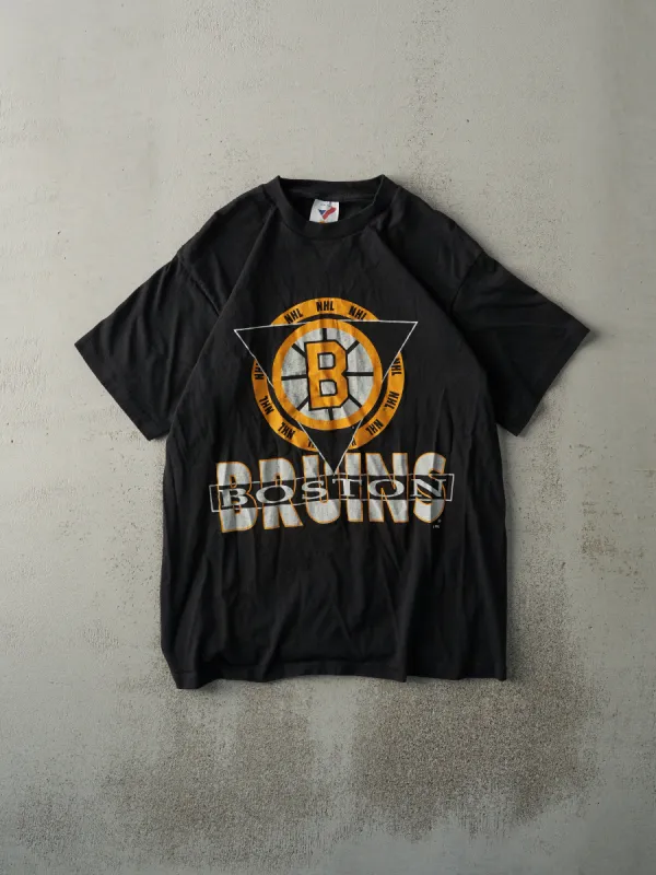 Vintage 80s Black Boston Bruins Single Stitch Tee (S/M) sold by Rebalance Vintage