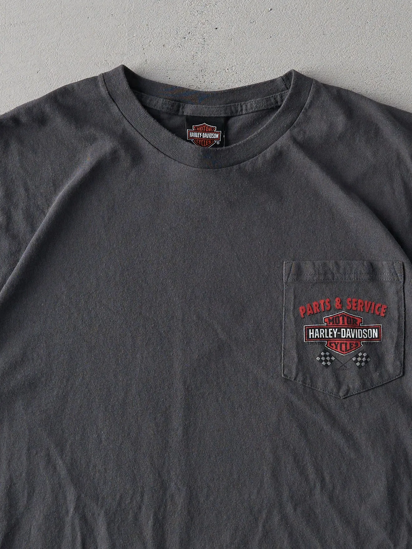 Vintage Y2K Dark Grey Hawkesbury Ontario Harley Davidson Tee (L) sold by Rebalance Vintage product image thumbnail 3