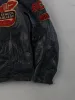 Vintage 88' Black Seneca College Collared Leather Jacket (M) sold by Rebalance Vintage
