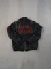 Vintage 88' Black Seneca College Collared Leather Jacket (M) sold by Rebalance Vintage