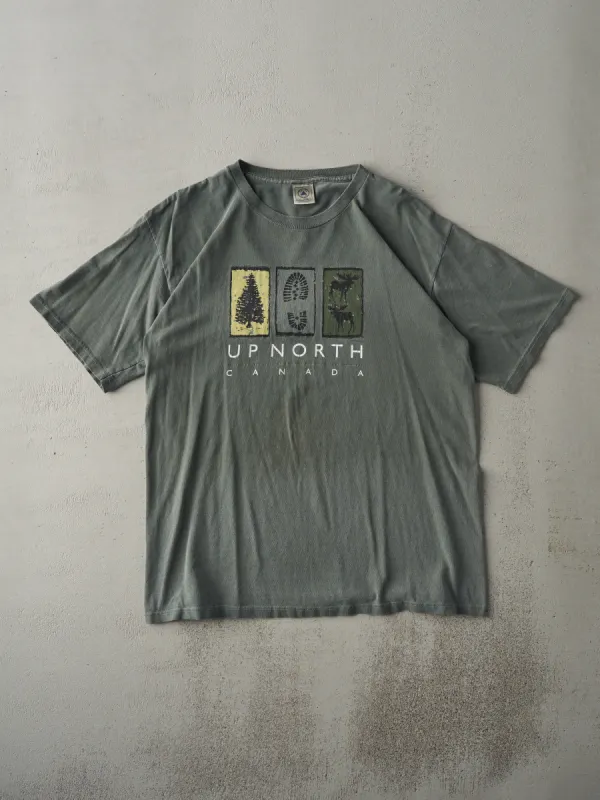 Vintage 90s Washed Green Up North Canada Tee (M) sold by Rebalance Vintage