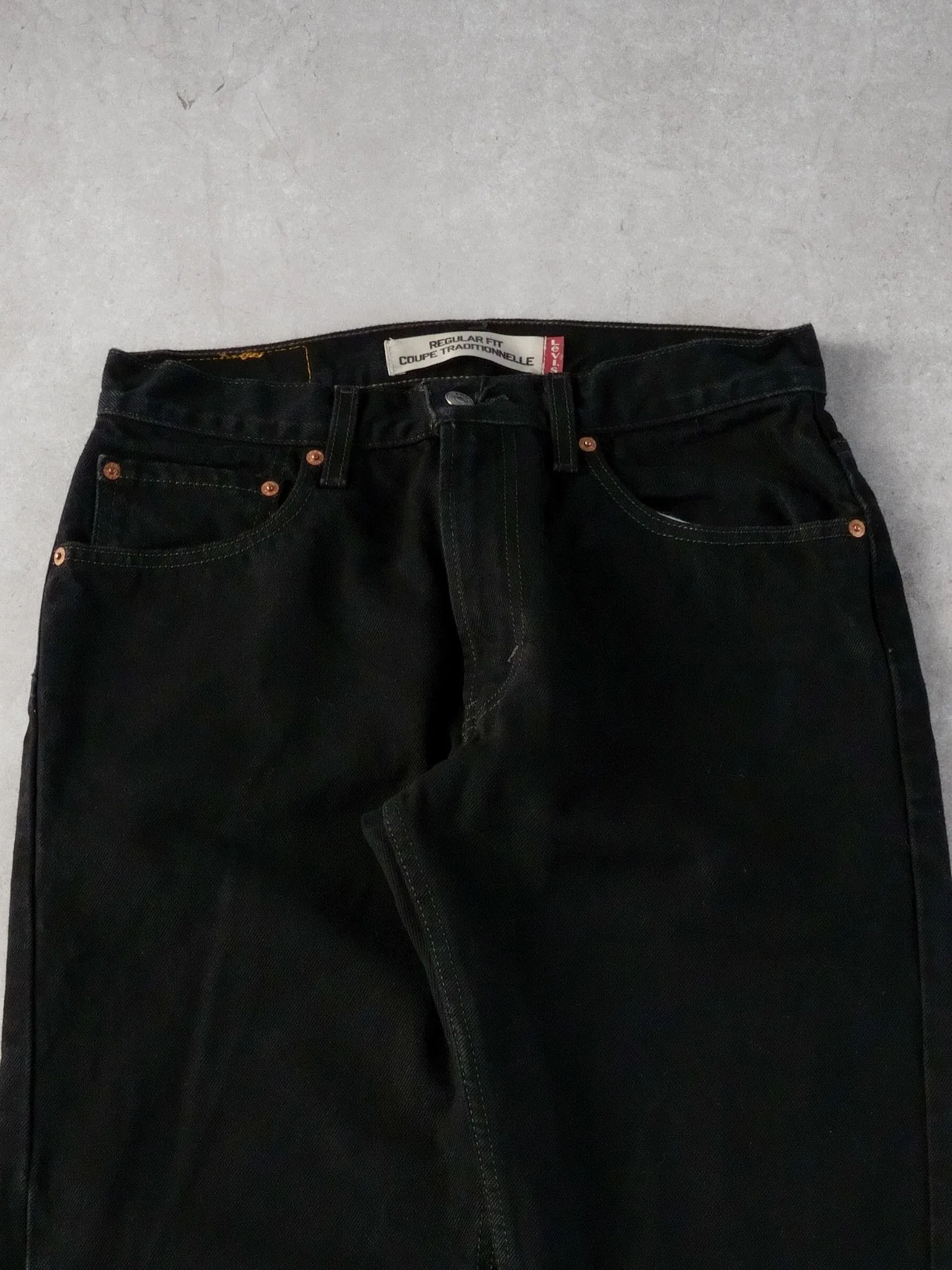 Vintage 90s 505 Black Levi's Denim Jeans (32x30) sold by Rebalance Vintage product image thumbnail 3