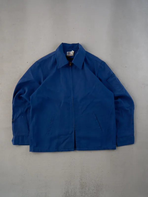 Vintage 90s Royal Blue Workwear Collared Zip Up (L) sold by Rebalance Vintage