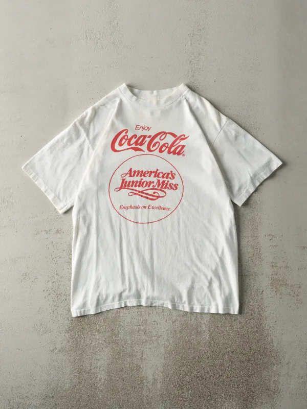 Vintage 90s White Coca Cola Single Stitch Tee (M) sold by Rebalance Vintage