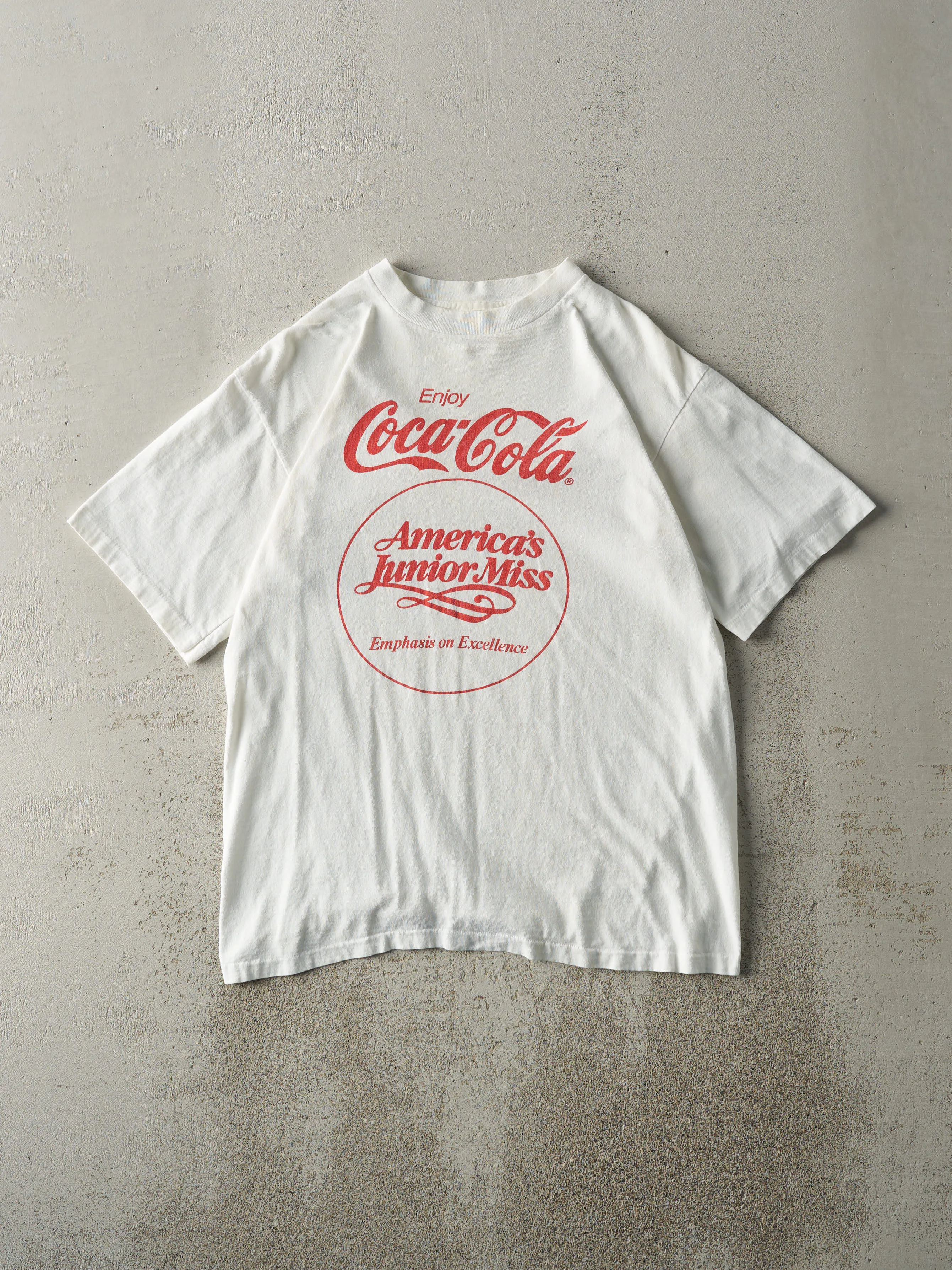 Vintage 90s White Coca Cola Single Stitch Tee (M) sold by Rebalance Vintage