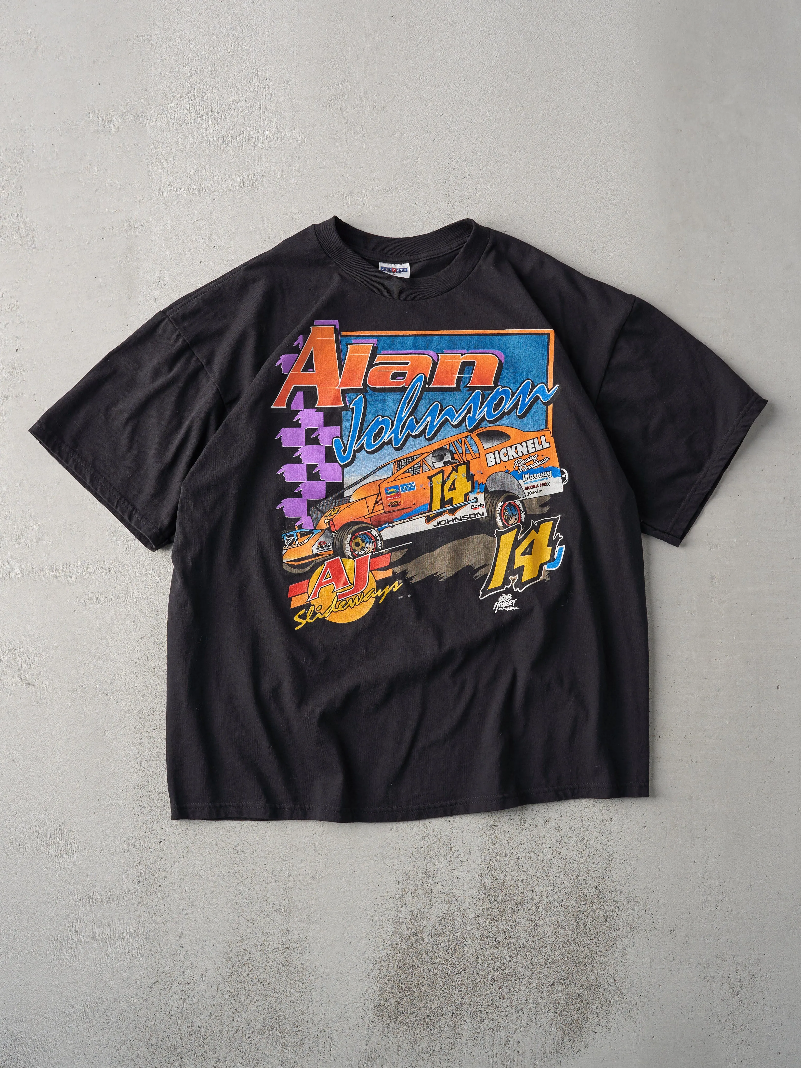 Vintage Black Alan Johnson Racing Tee (L) sold by Rebalance Vintage