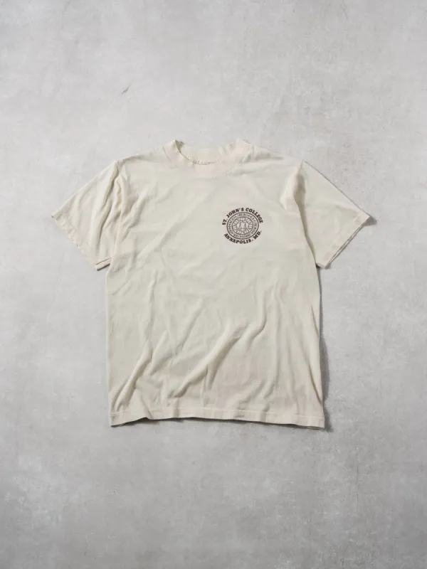 Vintage 70s Beige Saint Johns College Annapolis, MD Tee (XS) sold by Rebalance Vintage