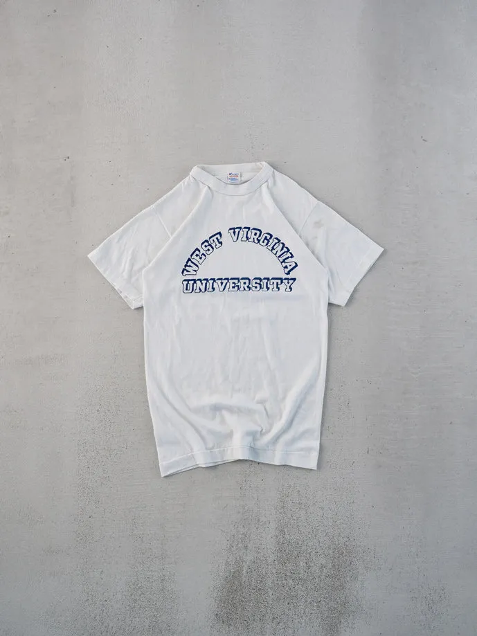 Vintage 80s White Single Stitched West Virginia Champion University Tee (XS)I sold by Rebalance Vintage