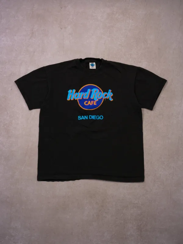 Vintage 90s Black Hard Rock Cafe San Diego Single Stitched Tee (M) sold by Rebalance Vintage