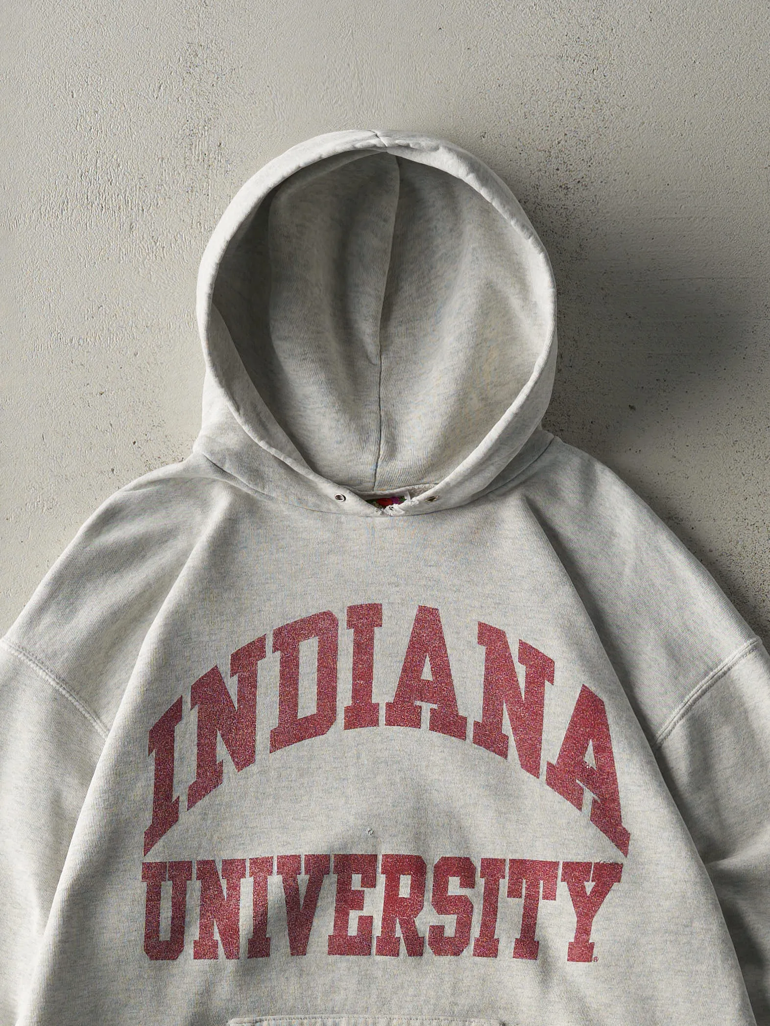 Vintage 90s Heather Grey Indiana University Hoodie (L) sold by Rebalance Vintage product image thumbnail 2