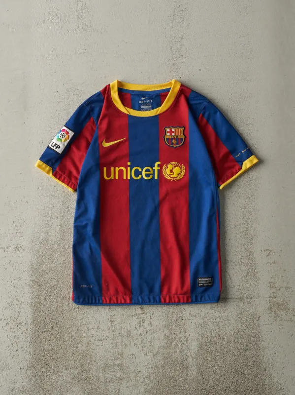 Vintage Y2K Blue & Red Striped Nike Messi Soccer Jersey (XS) sold by Rebalance Vintage