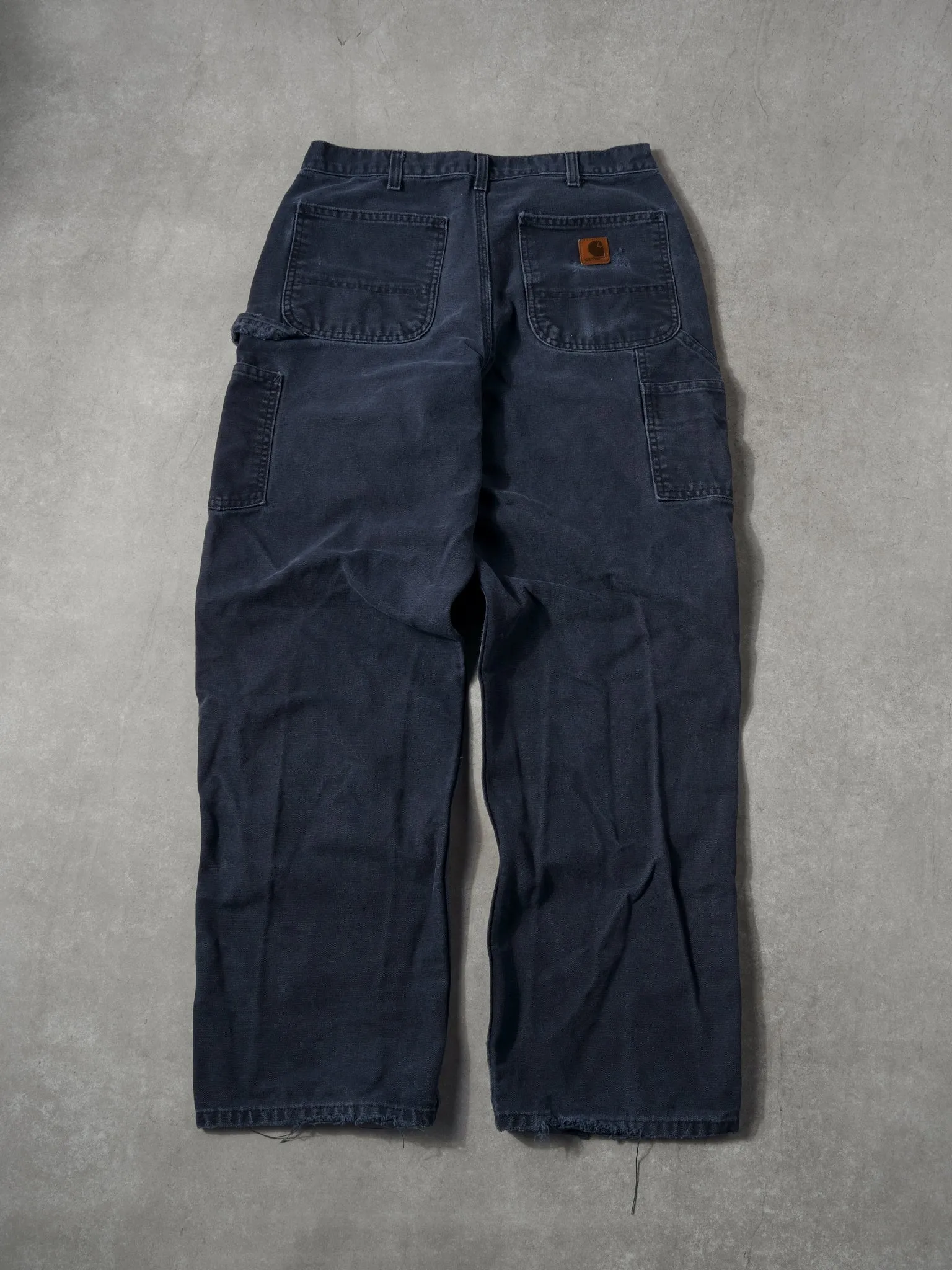 Vintage 90s Washed Navy Carhartt Original Dungeree Fit Carpenter Pants (34x31) sold by Rebalance Vintage product image thumbnail 2
