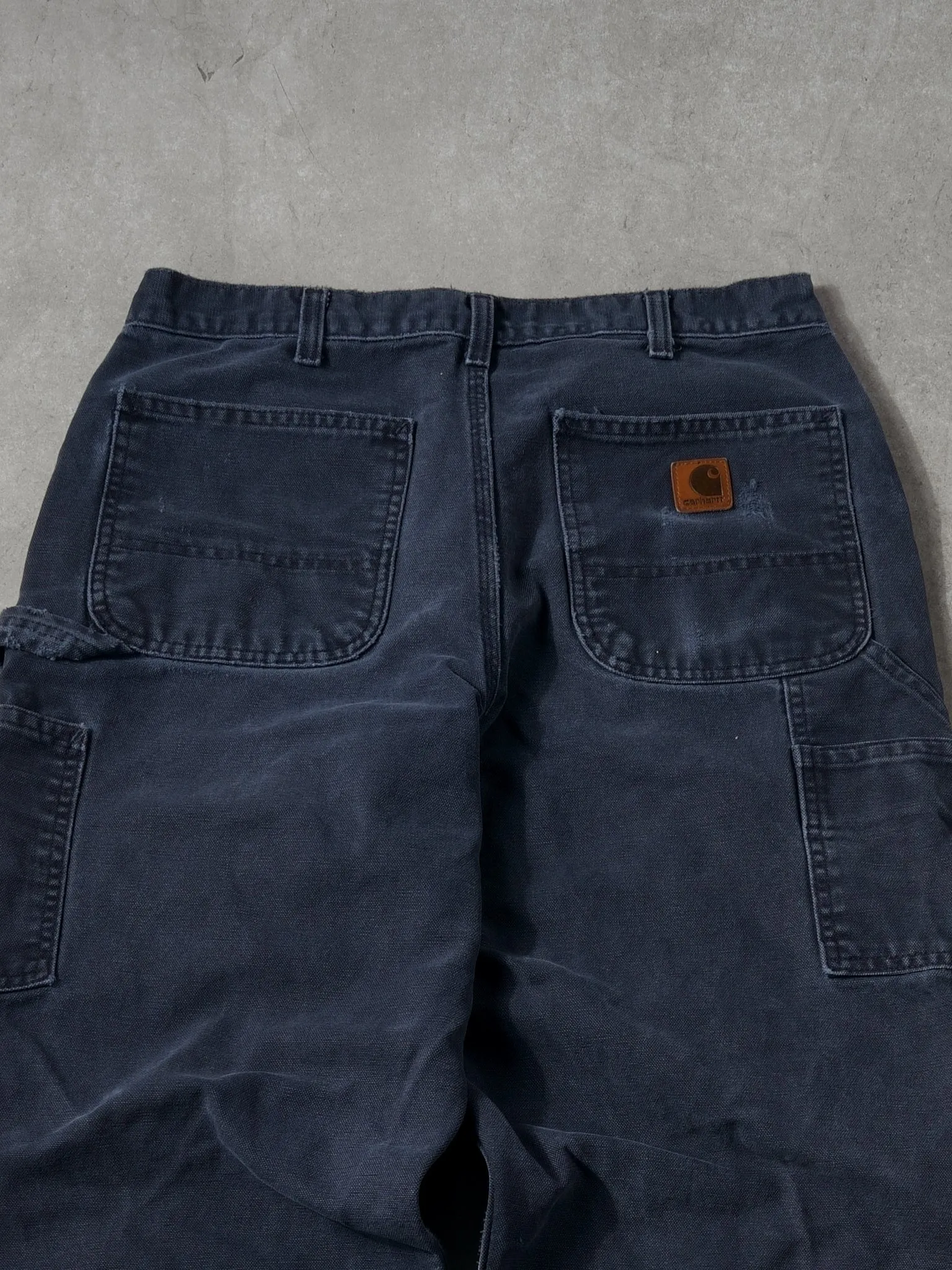 Vintage 90s Washed Navy Carhartt Original Dungeree Fit Carpenter Pants (34x31) sold by Rebalance Vintage product image thumbnail 4