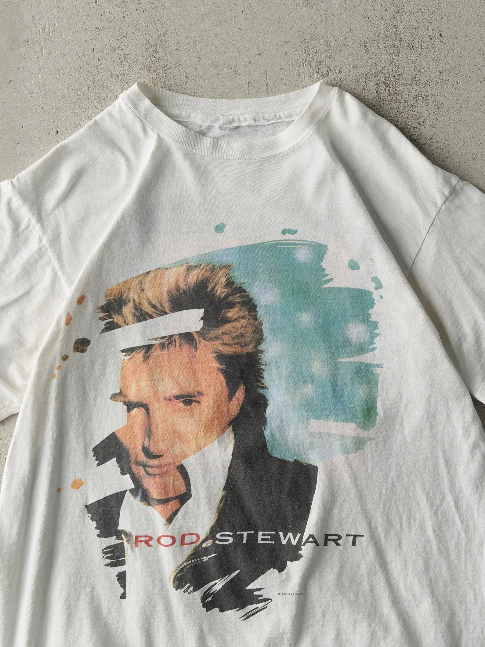 Vintage 91' White Rod Stewart Vagabond Heart Single Stitch Tee (S/M) sold by Rebalance Vintage product image thumbnail 3