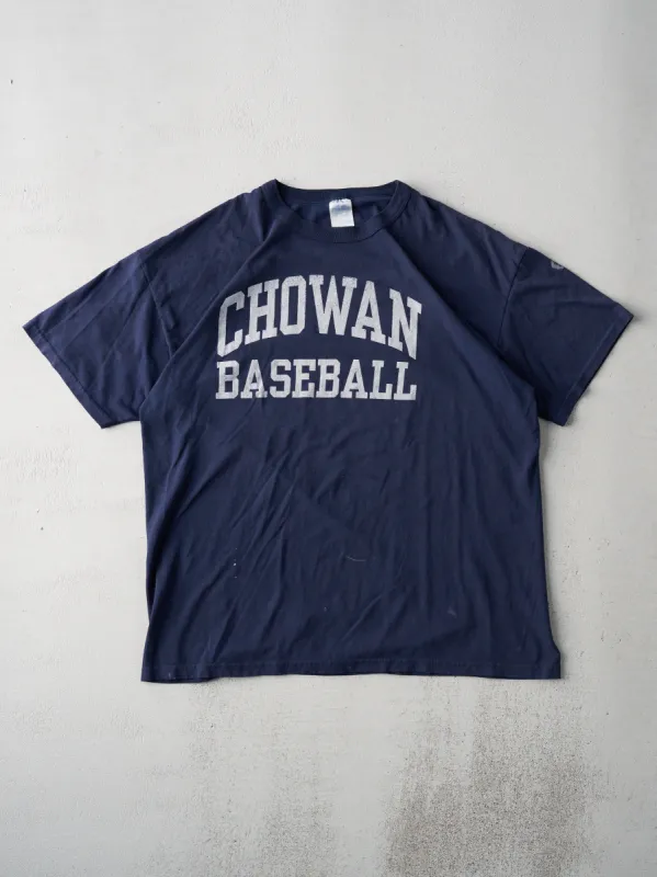 Vintage  Navy Blue Chowan Baseball Tee (L) sold by Rebalance Vintage
