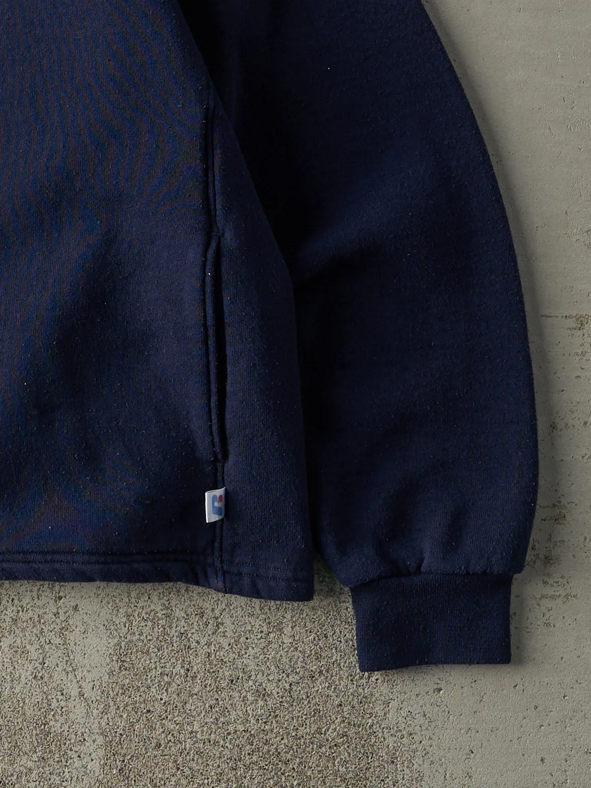 Vintage Y2K Navy Blue Russell Athletic Quarter Zip Sweater (L) sold by Rebalance Vintage product image thumbnail 3