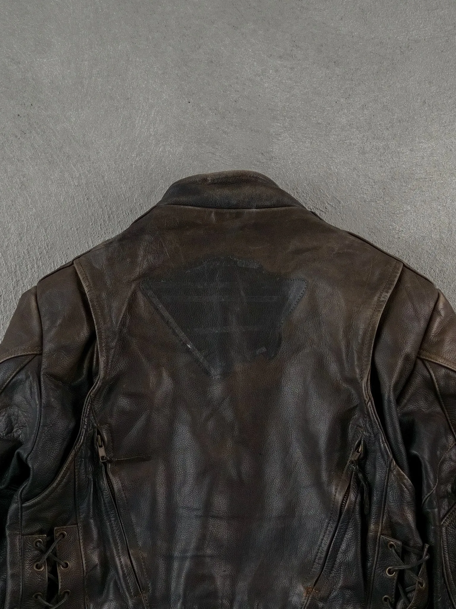Vintage 90s Brown Screaming Eagle Biker Leather Jacket (M) sold by Rebalance Vintage product image thumbnail 4