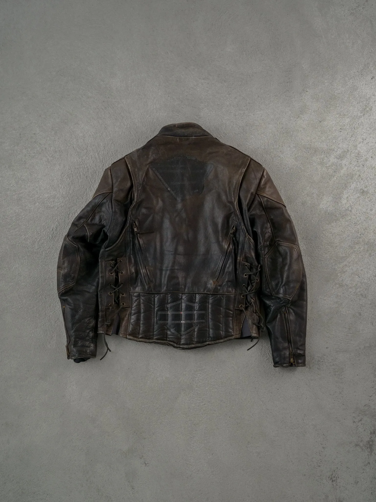 Vintage 90s Brown Screaming Eagle Biker Leather Jacket (M) sold by Rebalance Vintage product image thumbnail 2