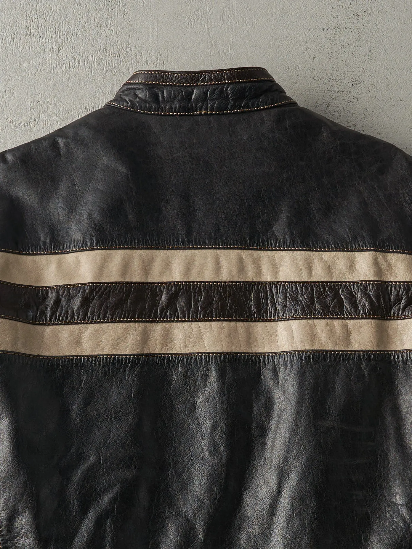 Vintage 90s Dark Brown Dimitri Montreal Leather Biker Jacket (L) sold by Rebalance Vintage product image thumbnail 5