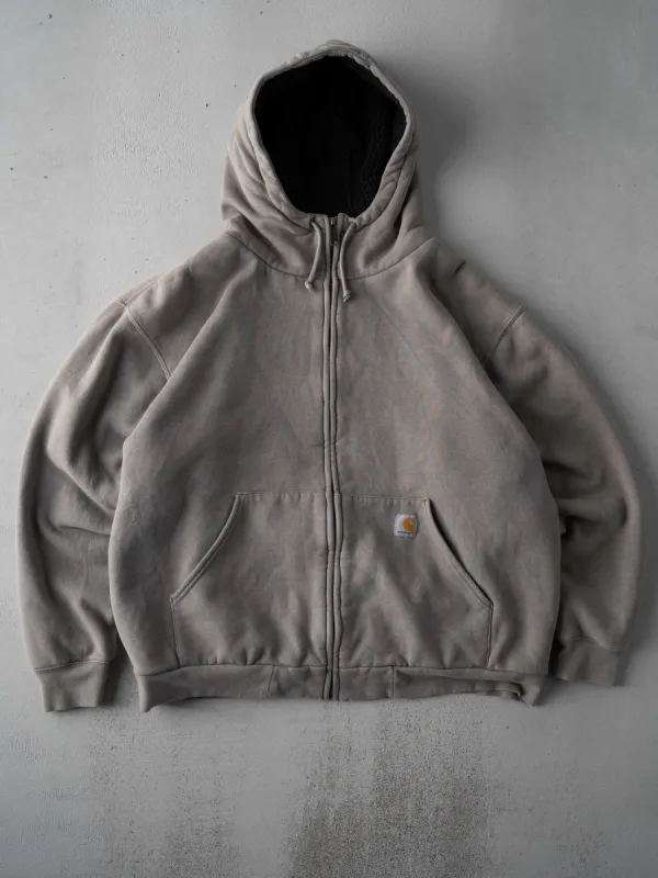 Vintage Y2k Washed Grey Sherpa Carhartt Zip Up ( XXL) sold by Rebalance Vintage