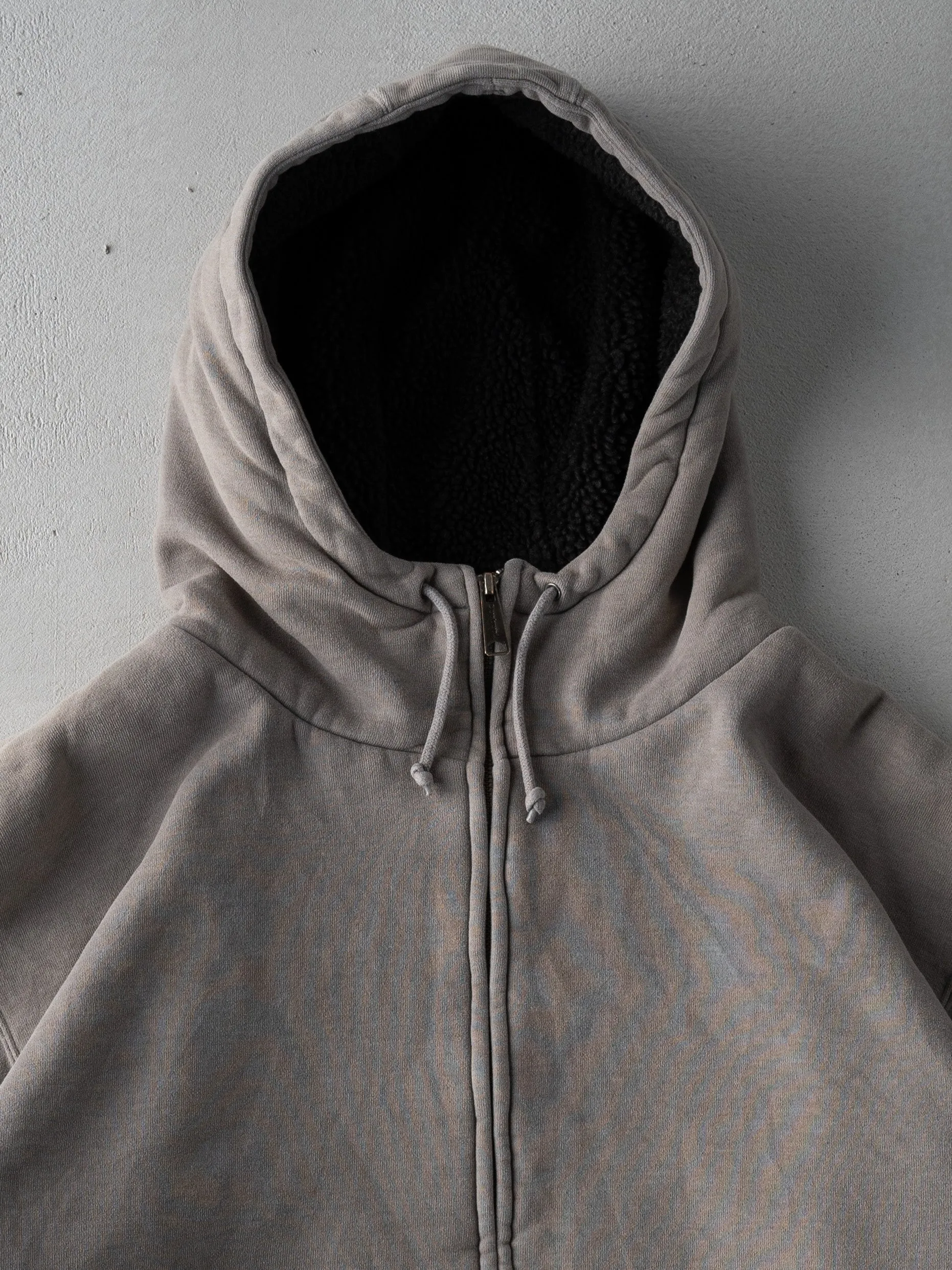 Vintage Y2k Washed Grey Sherpa Carhartt Zip Up ( XXL) sold by Rebalance Vintage product image thumbnail 2