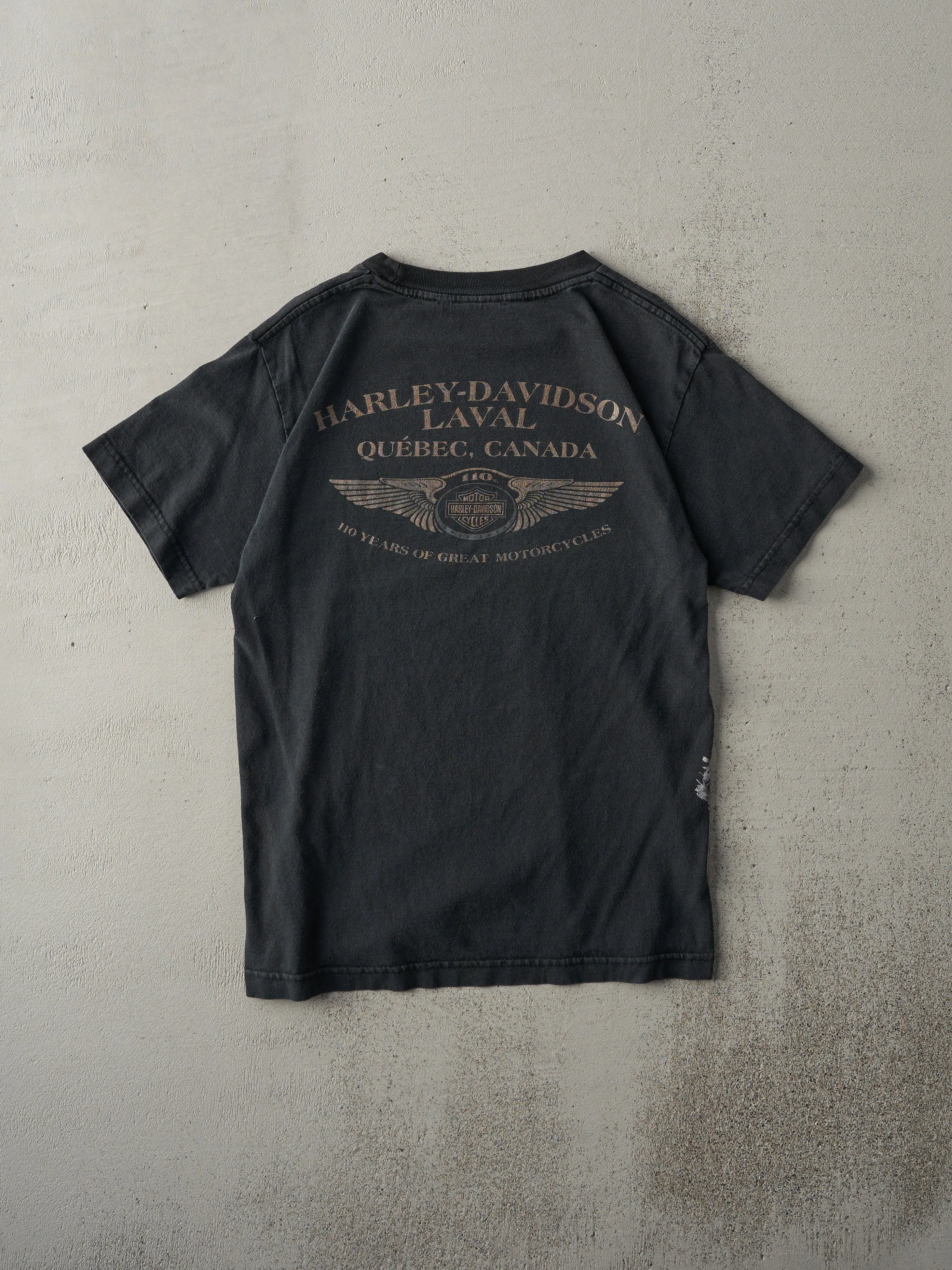 13' Faded Black Laval, Quebec Harley Davidson Tee (XS/S) sold by Rebalance Vintage product image thumbnail 2