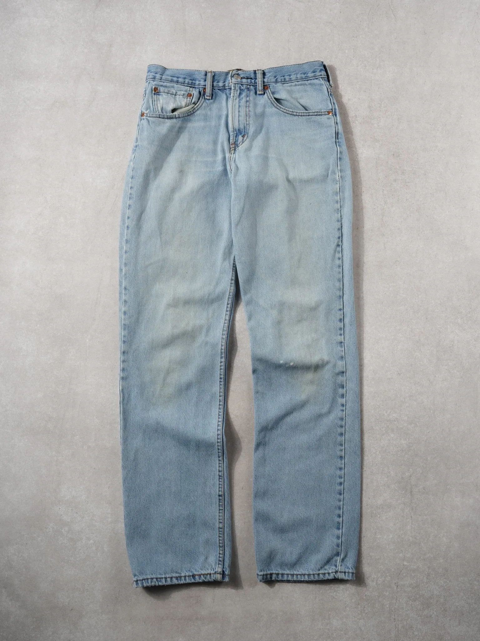Vintage 90s Light Blue Levi's Straight Denim Jeans (30x32) sold by Rebalance Vintage