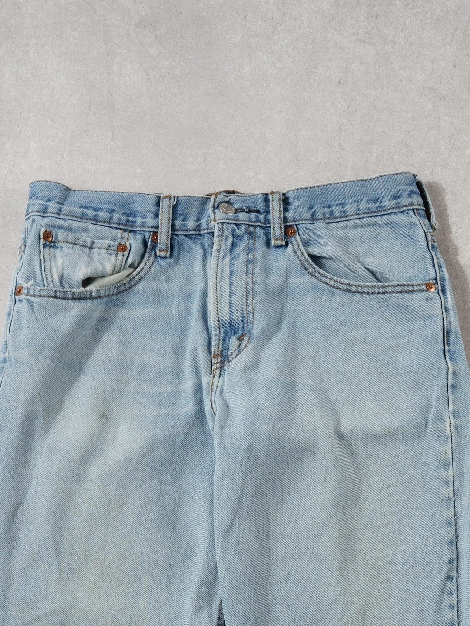 Vintage 90s Light Blue Levi's Straight Denim Jeans (30x32) sold by Rebalance Vintage product image thumbnail 3