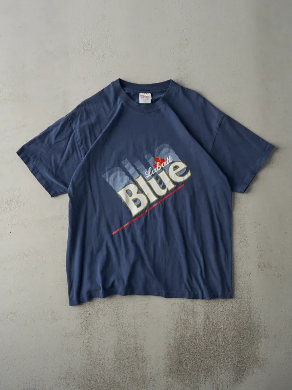 Vintage 90s Navy Labatt Blue Single Stitch Tee (M) sold by Rebalance Vintage
