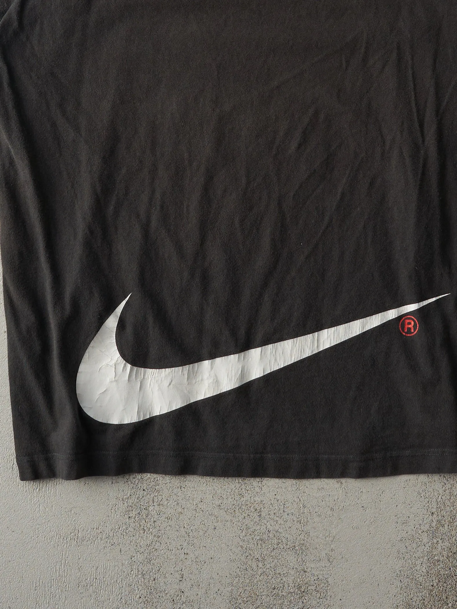 Vintage 90s Black Nike Swoosh Tee (L) sold by Rebalance Vintage product image thumbnail 5