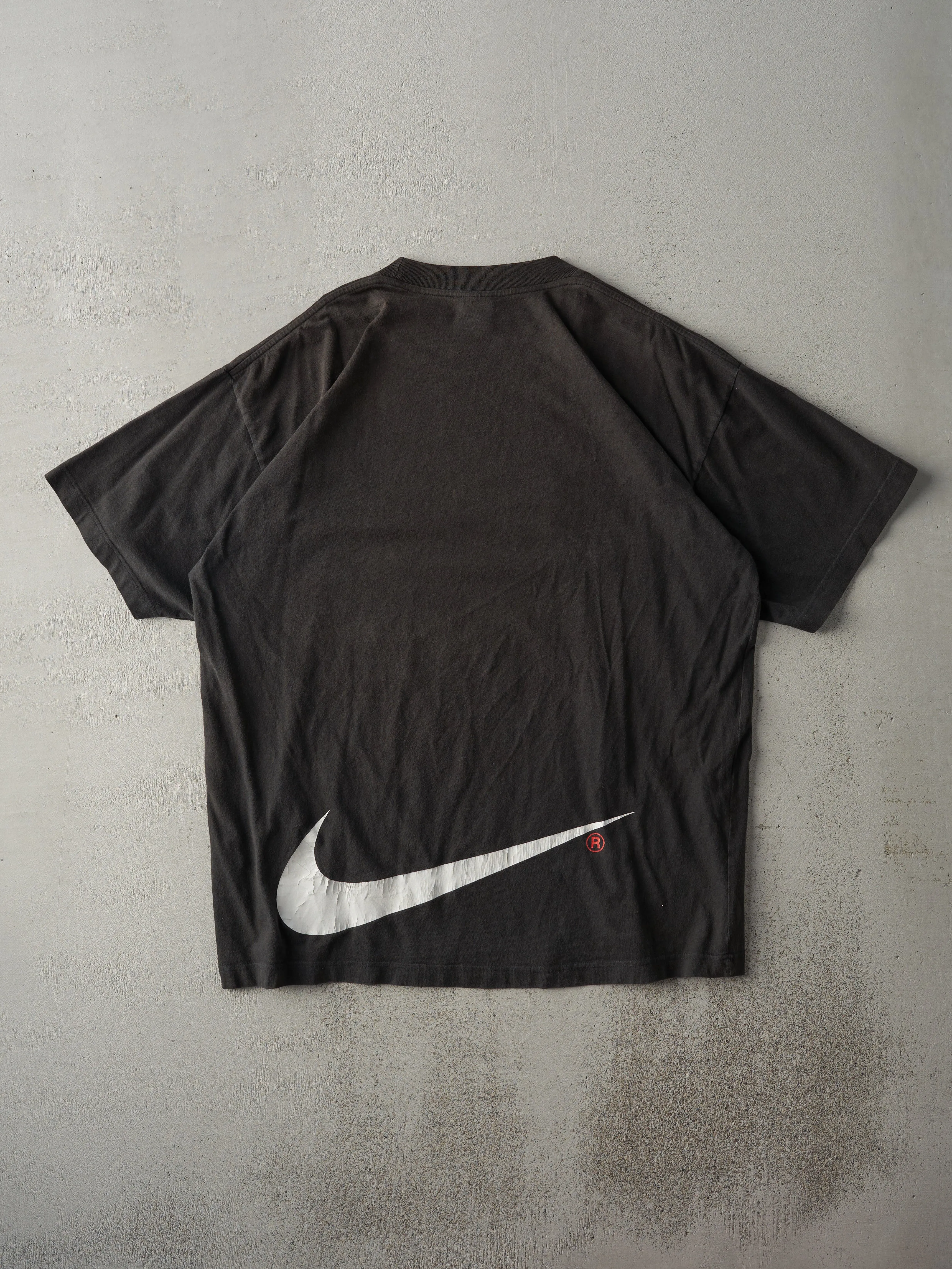 Vintage 90s Black Nike Swoosh Tee (L) sold by Rebalance Vintage product image thumbnail 2