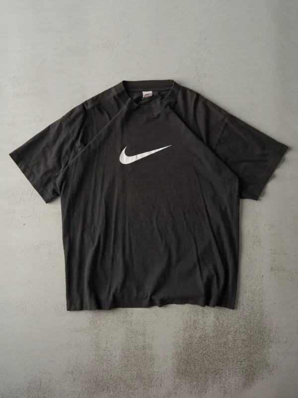 Vintage 90s Black Nike Swoosh Tee (L) sold by Rebalance Vintage