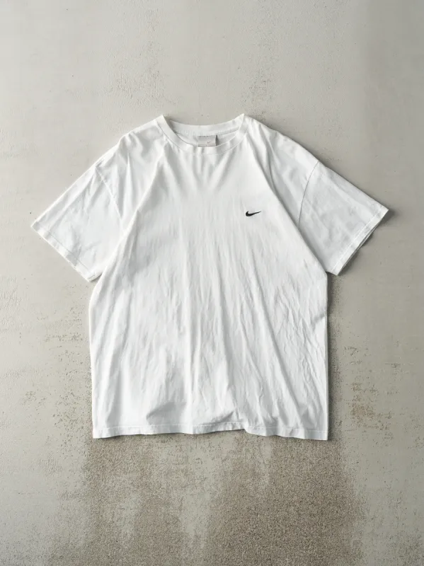 Vintage Y2K White Nike Embroidered Swoosh Tee (M/L) sold by Rebalance Vintage