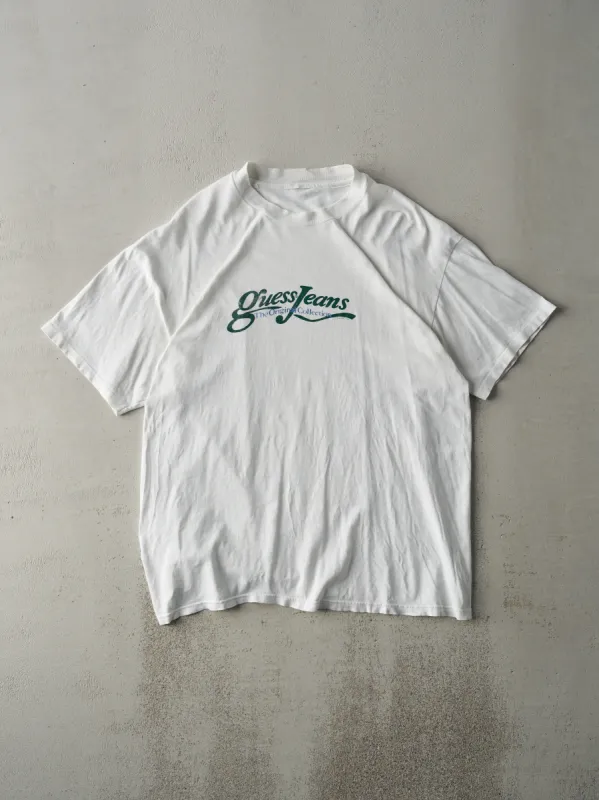 Vintage 95' White Guess Jeans Tee (M) sold by Rebalance Vintage