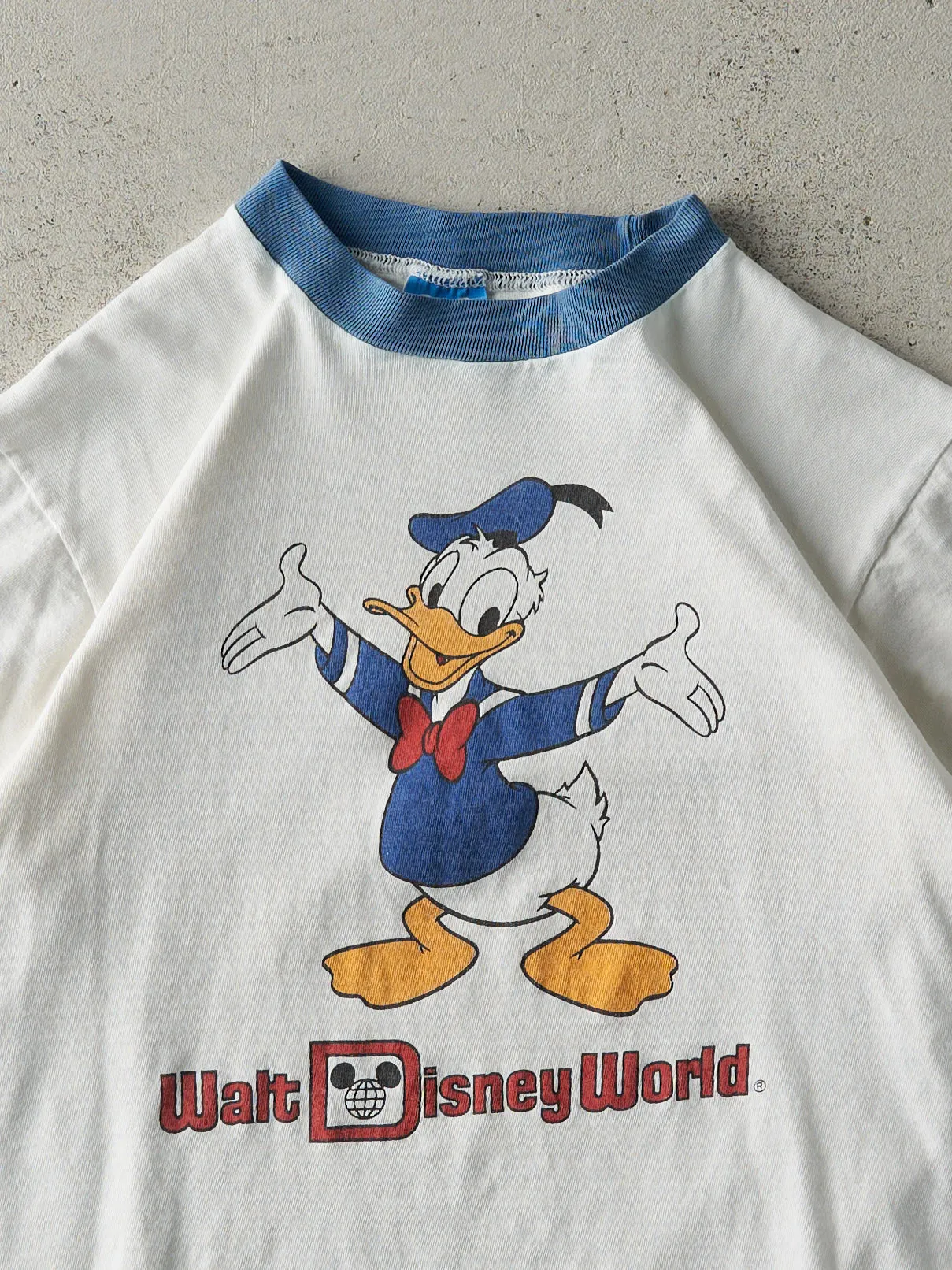 Vintage 90s White Donald Duck Disney Ringer Tee (S) sold by Rebalance Vintage product image thumbnail 2