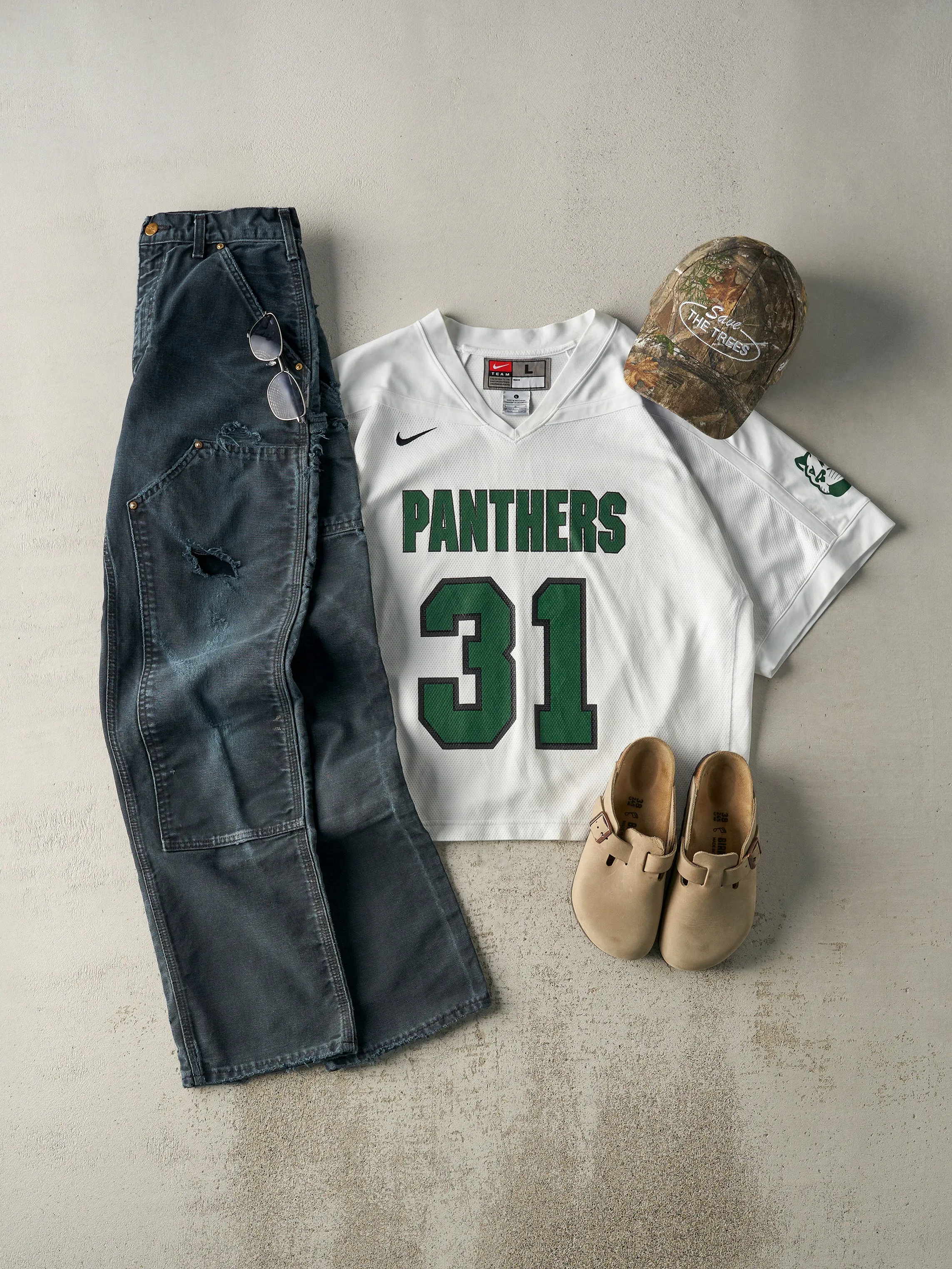 Vintage 90s White & Green Panthers #31 Jersey (L) sold by Rebalance Vintage product image thumbnail 2
