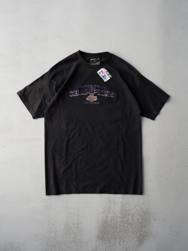 Vintage Black LA Lakers Champions 3-Peat Dead Stock Tee (M) sold by Rebalance Vintage
