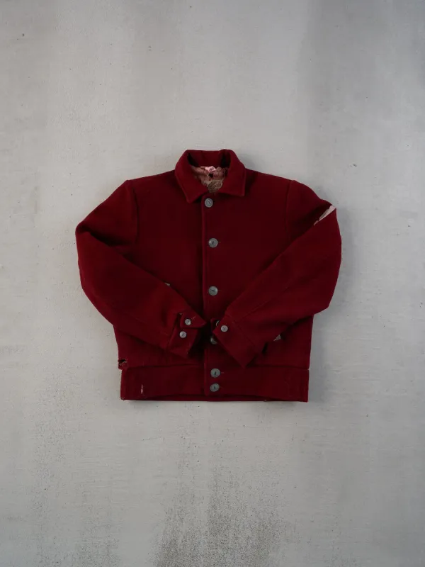 Vintage 71' Maroon Red Mc Master University Collared Jacket (M) sold by Rebalance Vintage