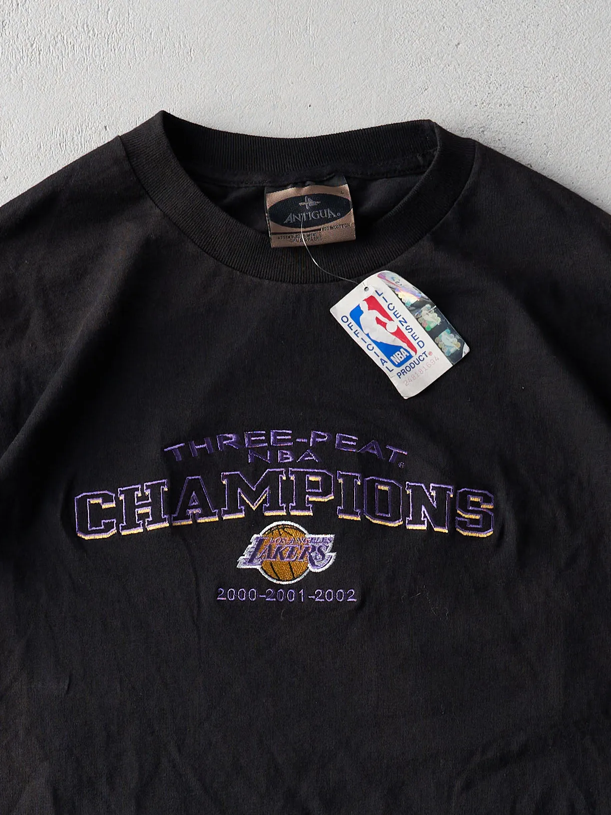 Vintage Black LA Lakers Champions 3-Peat Dead Stock Tee (M) sold by Rebalance Vintage product image thumbnail 2