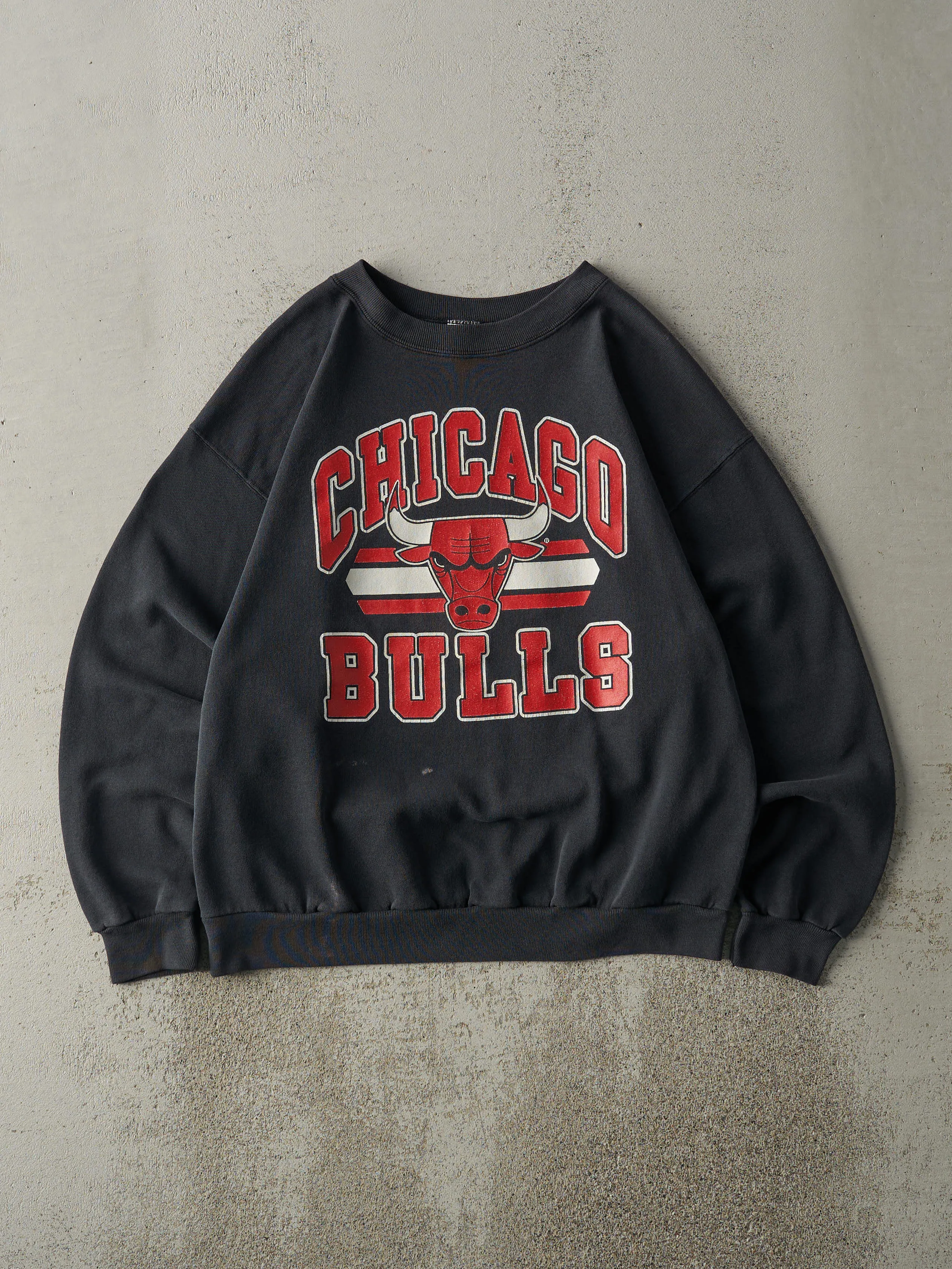 Vintage 90s Black Chicago Bulls Crewneck (M) sold by Rebalance Vintage