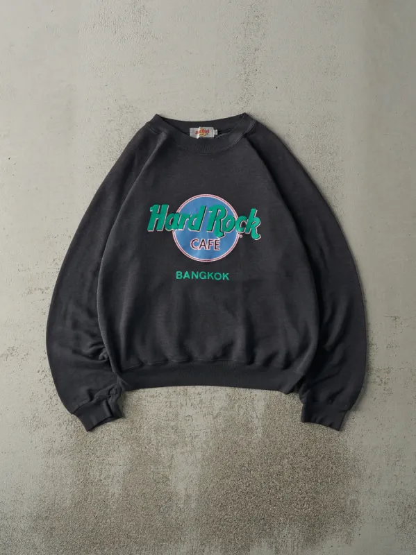 Vintage 80s Faded Black Hard Rock Cafe Bangkok Crewneck (M) sold by Rebalance Vintage