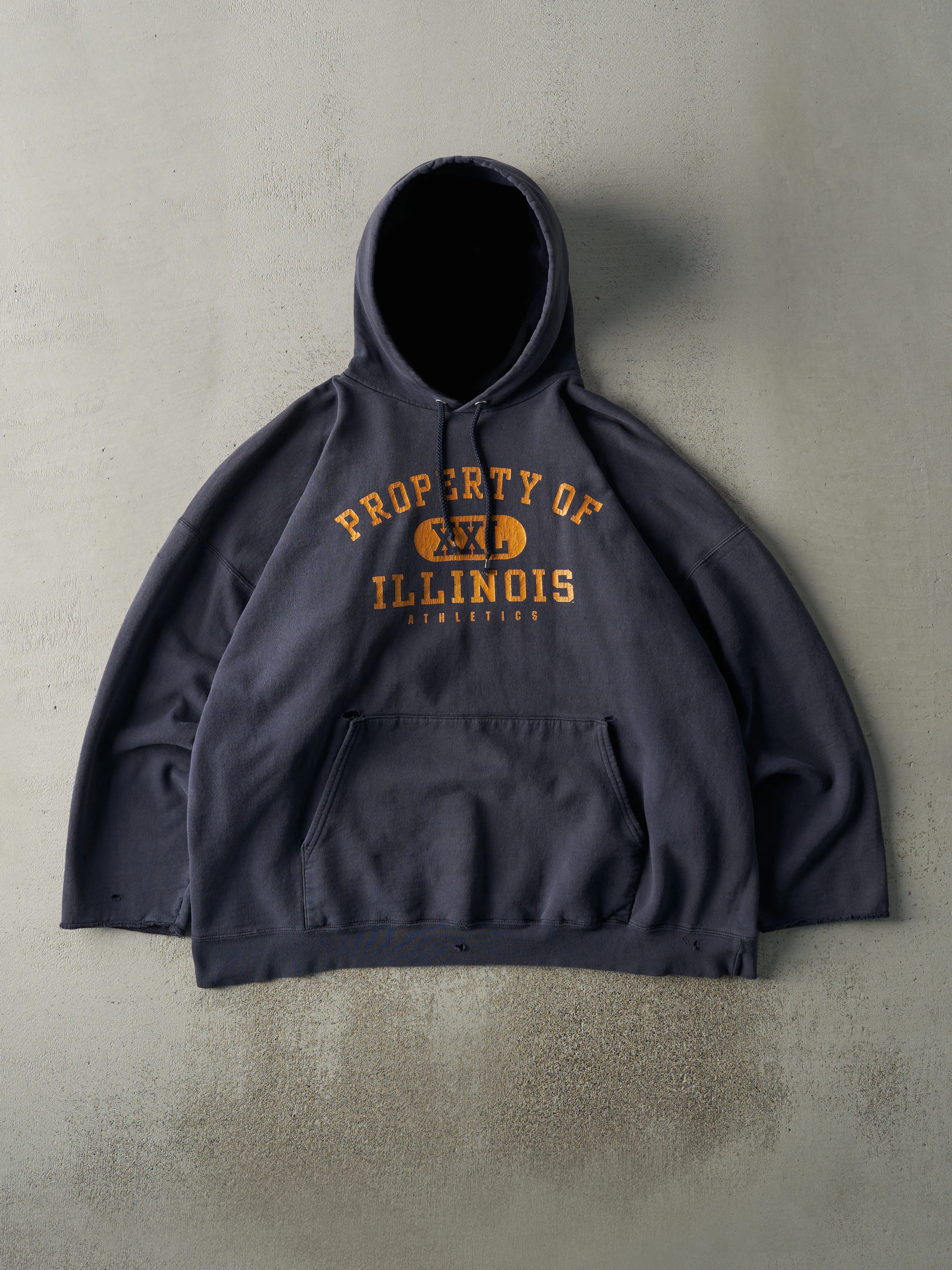 Vintage 90s Navy Blue Illinois Athletics Hoodie (XXL) sold by Rebalance Vintage