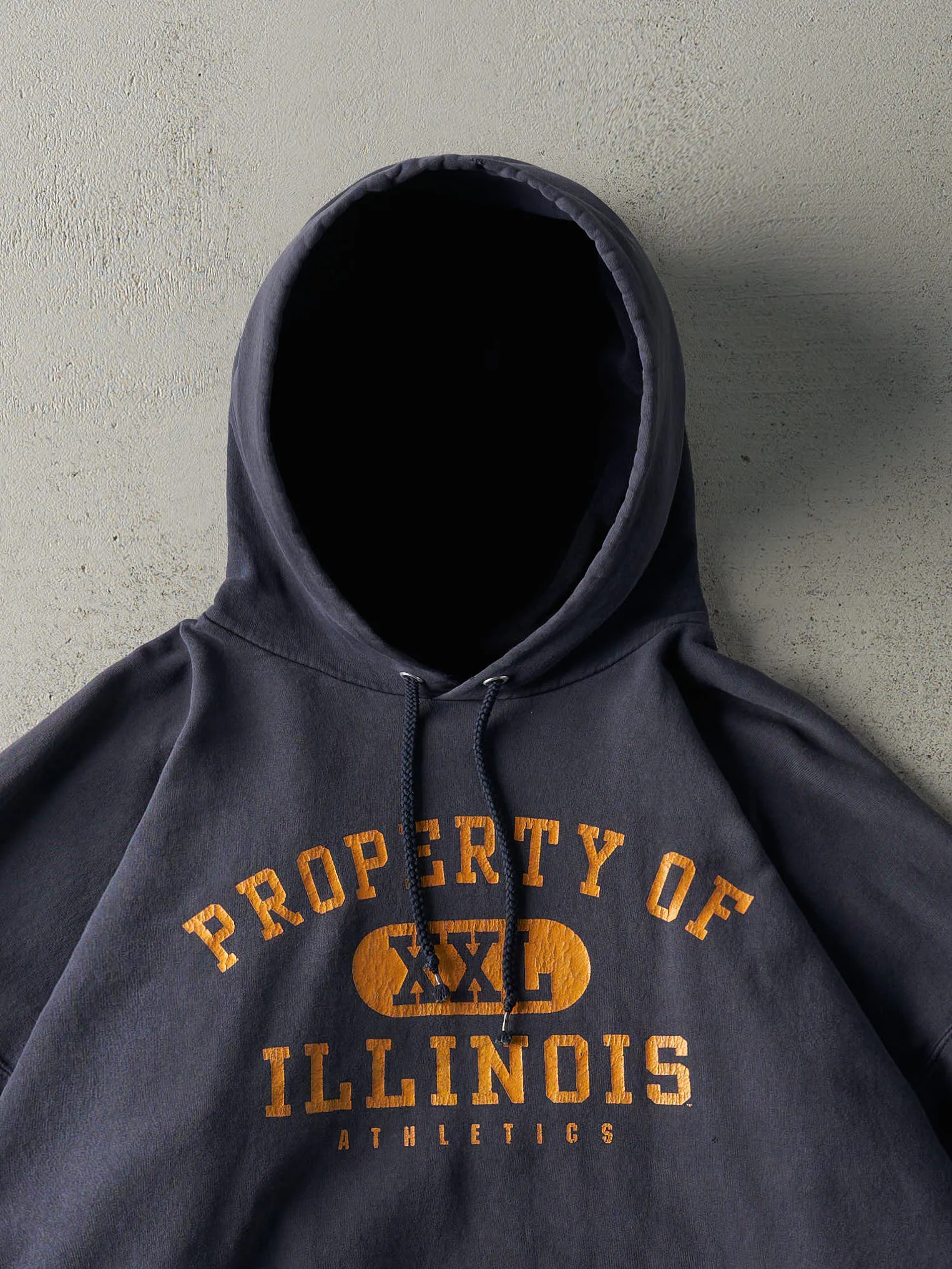 Vintage 90s Navy Blue Illinois Athletics Hoodie (XXL) sold by Rebalance Vintage product image thumbnail 2