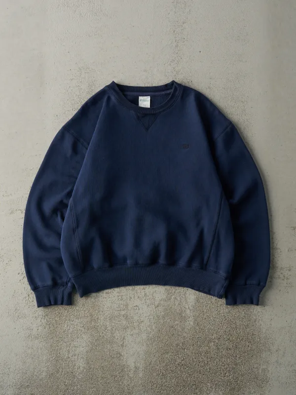 Vintage Y2K Navy Russell Athletic Logo Blank Boxy Crewneck (M) sold by Rebalance Vintage