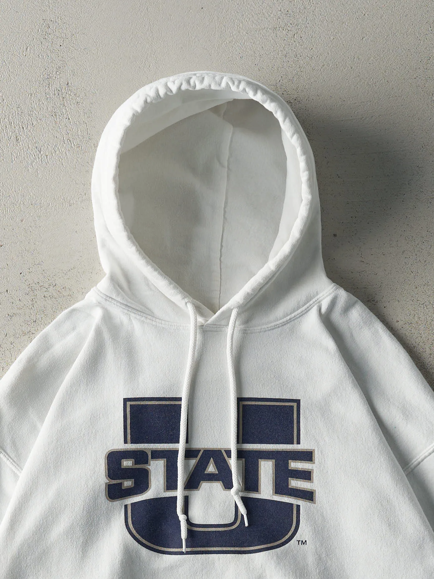 Vintage Y2K White Utah State University Hoodie (L) sold by Rebalance Vintage product image thumbnail 2