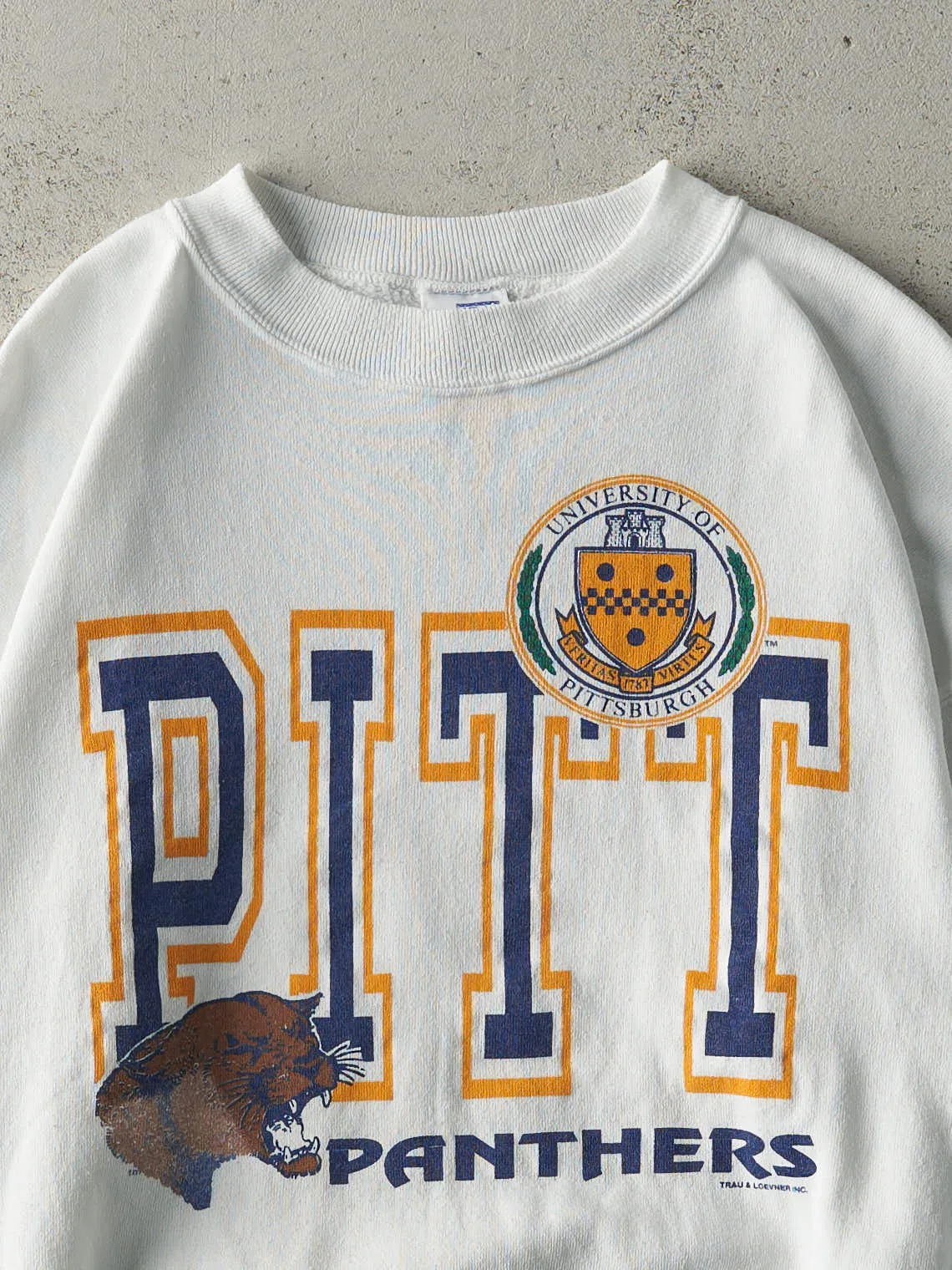 Vintage 90s White University of Pittsburgh Panthers Crewneck (L) sold by Rebalance Vintage product image thumbnail 2